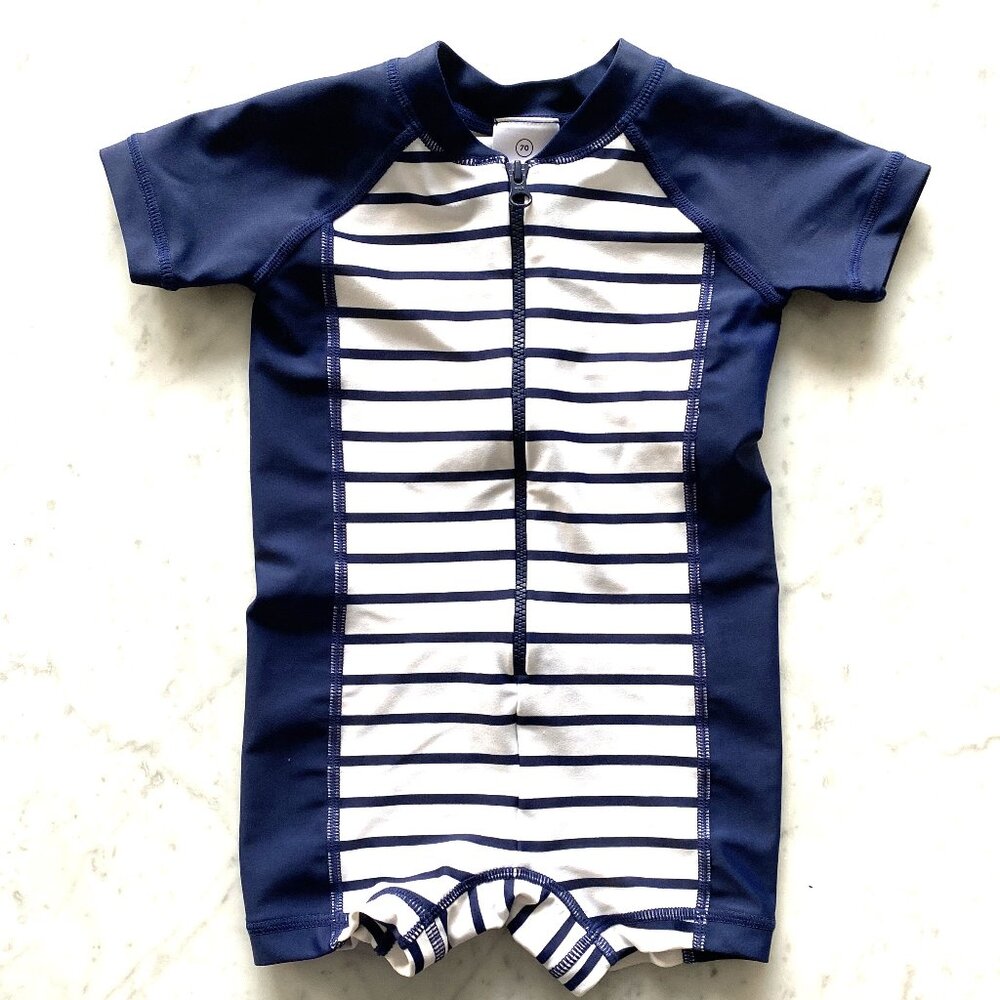 Hanna Andersson Baby Swimsuit 6-12M (Size 70, Navy)